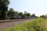 NS 4492 on the point of train 63V hauling trash